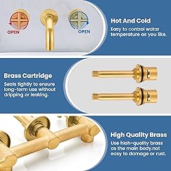 Airuida Solid Brass Widespread Wall Mount Bathroom