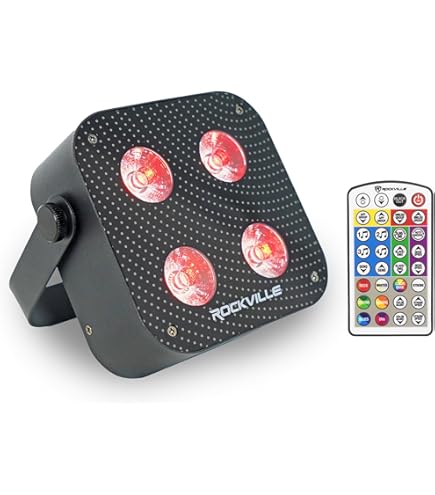 Amazon.com: Rockville MINI RF4 V2 Black LED Wash Up Light, RGBWA+