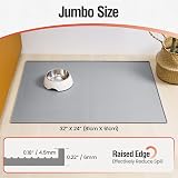 Conlun Dog Food Mat Cat Food Mat Silicone Anti Slip 81x61 cm Grey view 3