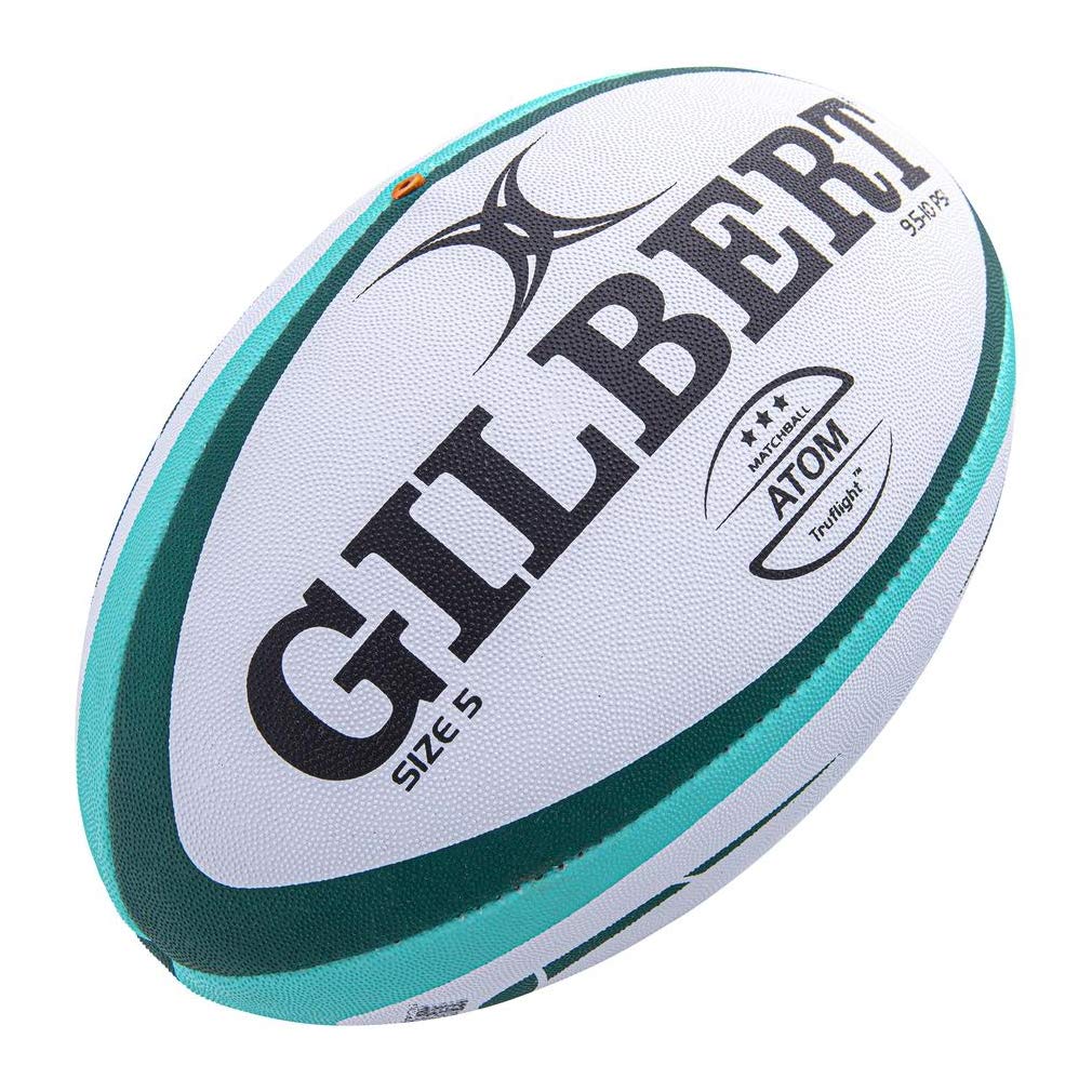 Gilbert Atom Rugby Ball [Each] • GREEN • SIZE 5 • Conforms to World Rugby specifications