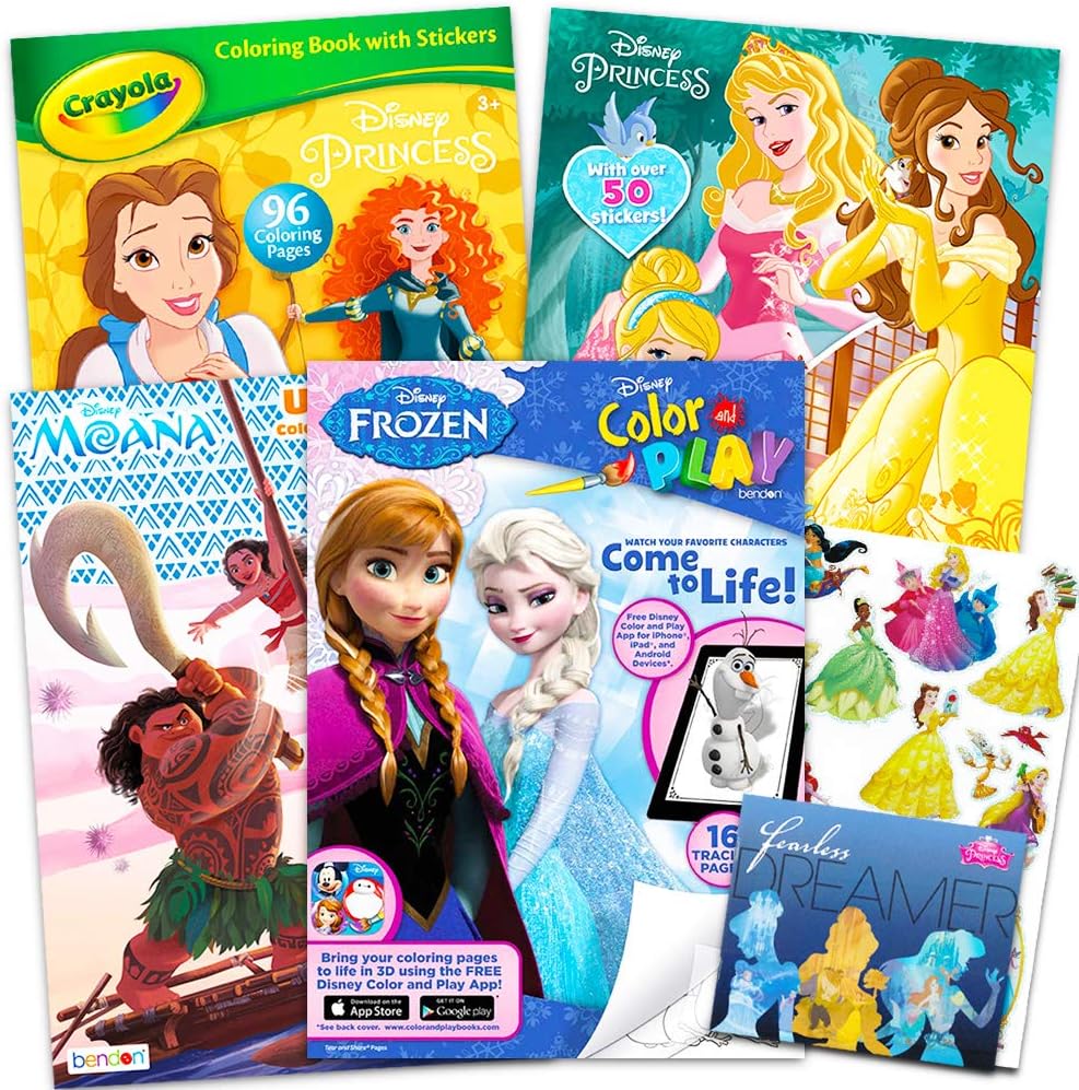Download 12 Disney Princess Coloring Book 48 Crayons Girl Party Set Wholesale Price Lot