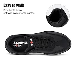 LARNMERN Steel Toe Skate Shoes Men Safety Work
