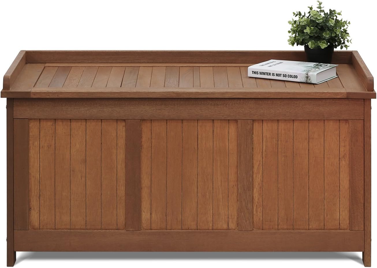 Furinno Tioman Outdoor Hardwood Deck Box, Natural - Image 4
