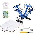 VEVOR 4 Color 1 Station Screen Printing Machine, 21.2x17.7in / 54x45cm Screen Printing Press 360° Rotable Silk, Double-Layer Positioning Pallet for T-Shirt DIY Printing