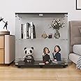 LFT HUIMEI2Y Glass Display Cabinet 2-Shelf with Double Door, Curio Cabinets Fast Installation in 30 Mins, Tempered Glass Floor Standing Bookshelf for Bedroom, Living Room 32.8”x 31.7”x 14.4” Black