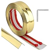 Taaizau Peel and Stick Wall Molding Trim, Multifunctional Corner Guards & Caulk Strip Baseboard for Floor, Door Frame Protection (Shiny Gold, 16.4ft x 0.8inch)