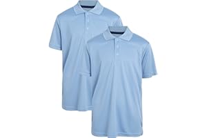 Galaxy by Harvic Boys' School Uniform Shirt - 2 Pack Moisture Wicking Short Sleeve Polo T-Shirt (8-20)