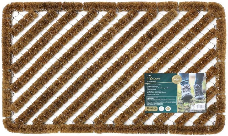 JVL Boston Scraper Mat (39 x 59 cm approx.), Brown, 39 x 59 cm (Rectangular) - Image 3