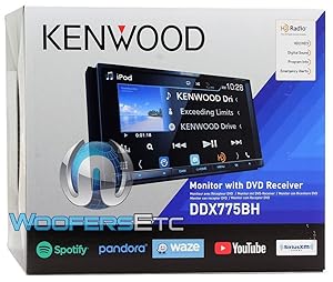 Kenwood DDX775BH In-Dash 2-DIN 6.95" Touchscreen DVD Receiver with Spotify, Waze, YouTube and Pandora via Weblink