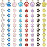 SUPERFINDINGS 120Pcs 8 Colors Dog Paw Print Charms Alloy Enamel Cat Puppy Bear Paw Print Charms Colorful Animal Footprint Pendants Cute Animal Theme Pendants for Necklace Bracelet Earring Jewelry DIY