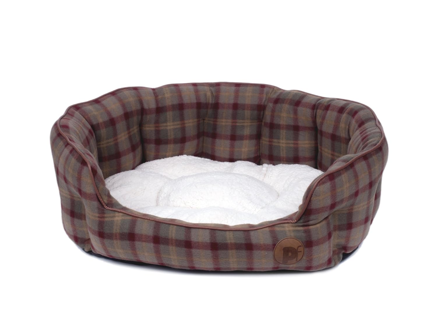 Petface Country Check Oval Dog Bed, Large Amazon.co.uk Pet Supplies