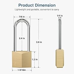 Puroma 1 Pack Keyed Padlock Waterproof Solid Brass
