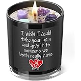 Get Well Candle with Healing Crystals - Get Well Gifts for Women After Surgery, Lavender Scented Candle, 10 oz, Black
