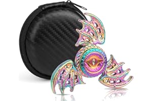 UMNODOBN Dragon Fidget Spinner Toys for Kids Adults, Phoenix Fidgit Spinner Desk Toy Metal, Stress Relief Toys Spin Fidgets Hand Finger Spinners Toy Focus Fidgeting Tri Spinner Novelty Gift Prize with Case