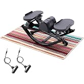 YR Stepper for Exercise at Home, with Resistance Bands &amp; Non-Slip Mat | Home exercise equipment, side to side, low Iimpact balance board, full body cardio, ready to use