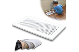 Famba Baby Proofing Vent Cover for Home Floor - Soft Silicone Child Proof Floor Air Vent Cover, Catches Small Items & Prevents Creepy Crawlies, Fits Floor Registers, 11.5" x 5.5" (White)