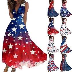 CHRATLHI Womens 4th of July Dress American Flag