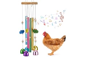 WinnerWhy Chicken Chew Toys for Coop Multicolor Chicken Wind Chime Enrichment Toys Art Hanging Decoration for Bird Parrot Parakeet Budgerigar Lovebird