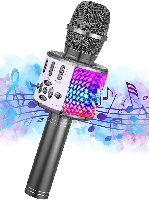 Ankuka Children S Bluetooth Karaoke Microphone Portable Wireless 4 In 1 Karaoke Mic Hand Microphone Home Karaoke Microphone With Speaker And Recording Function Birthday Gift Toy For Children Amazon De Musical Instruments