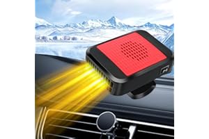 XXIMUIM 12V 200W Car Heater,Portable Car Heater Defroster, 2 in 1 Heating & Cooling Fast Heating Defrost Defogger with Plug in Cigarette Lighter, Window Defroster for Car, SUV, Jeeps, Trucks (Red)
