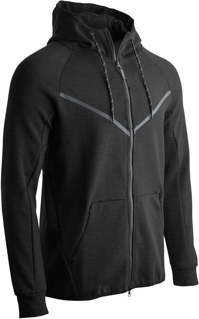 Rich Cotton Tech Fleece Hoodie Jacket Coat Full Zipper Windrunner