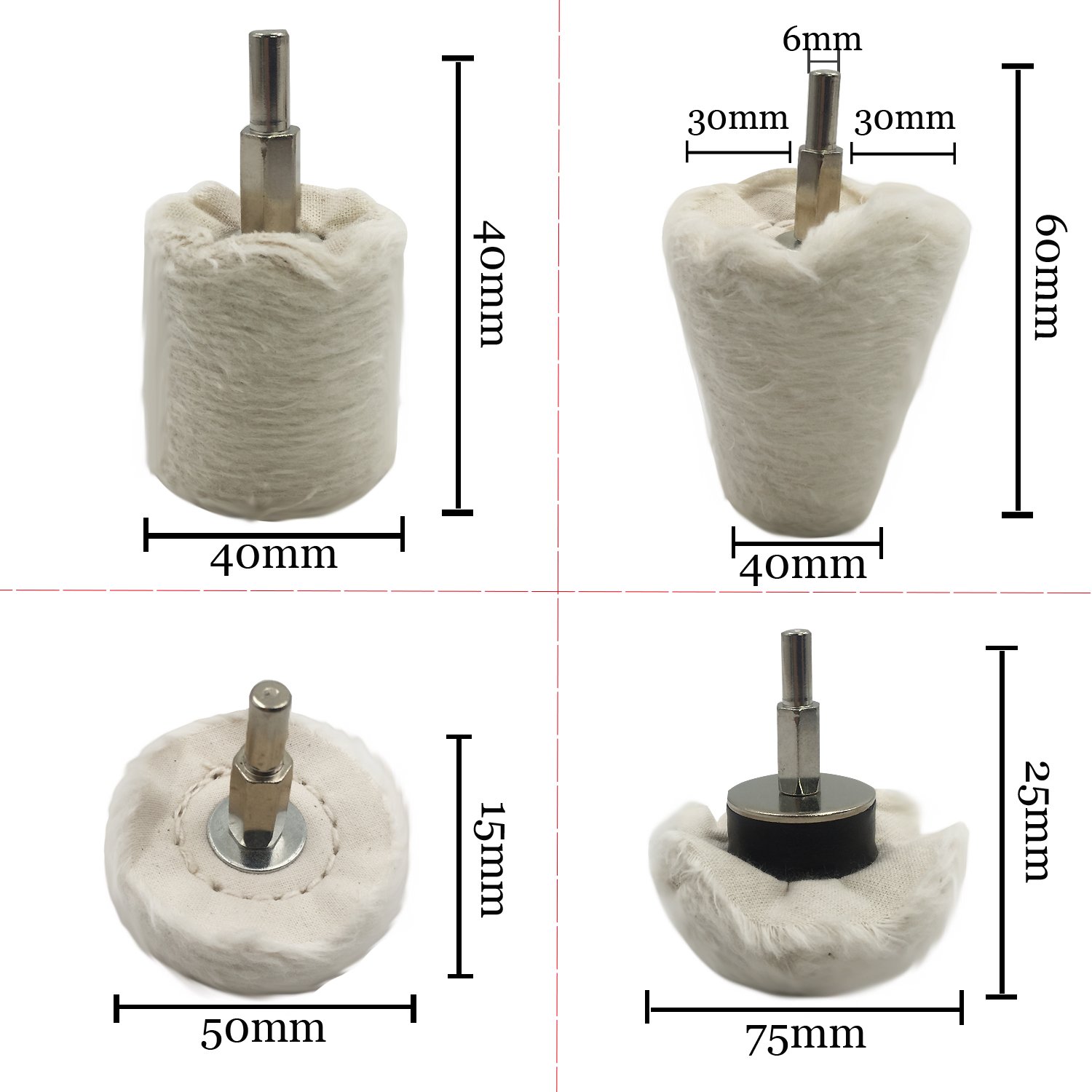 Buffing Polishing Wheel For Drill 4 PACK Aluminum Drill Buffer