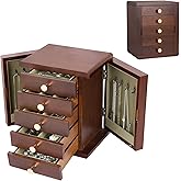 Kendal Wooden Jewelry Box for Women, Wooden Jewelry Organizer, 5-Layer Jewelry Organizer Box with Side Door, Jewelry Holder Organizer for Earrings, Necklaces, Rings