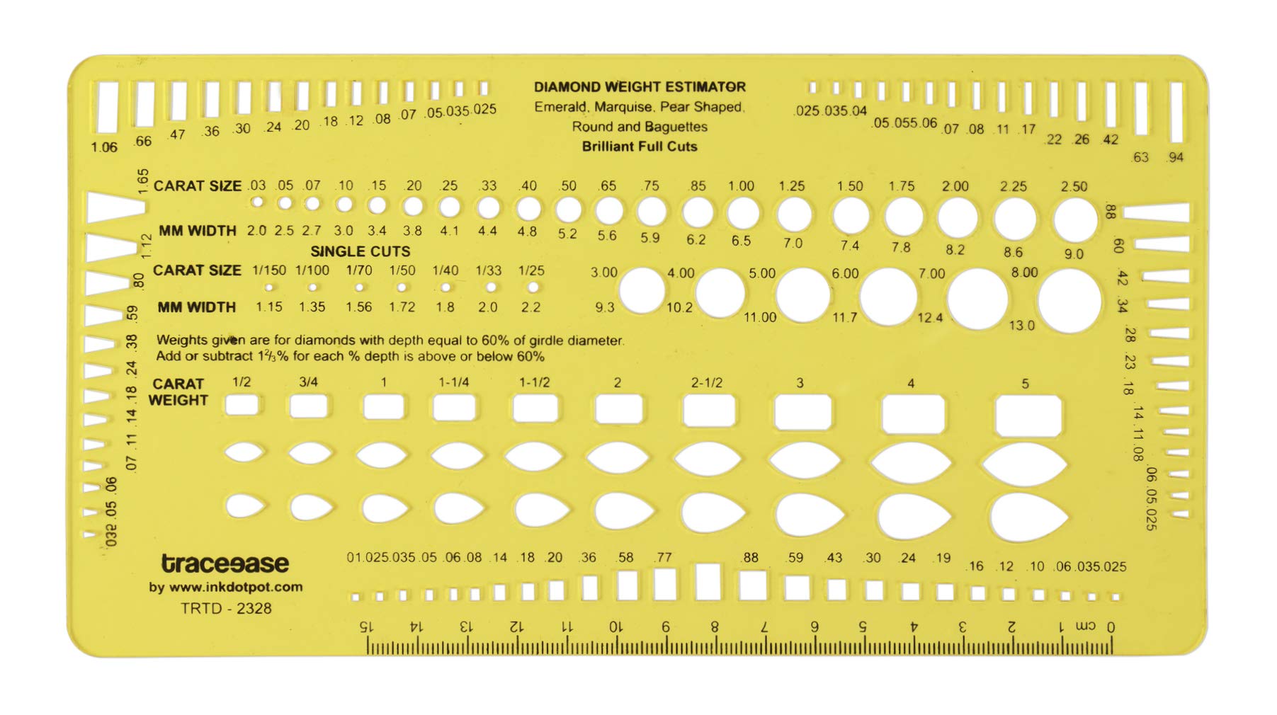 Traceease Diamond Weight Estimator Multiple Cut Jewelry Templates Drafting Tools Jewellery Designing Stencils