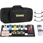 Donner DB-2 Guitar Pedal Board, Aluminum, 20 x 8 x 1.2 in, Bag | Lightweight Aluminum Alloy With Convertible Backpack, Power Supply Mounting Space, 60 Inch Hook And Loop Tape And Cable Ties