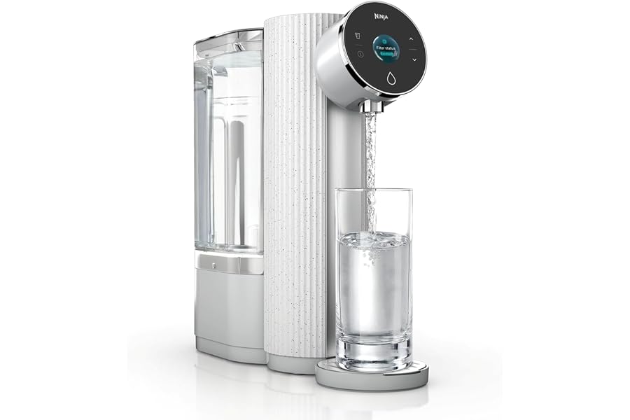 Ninja HydraSense™ Intelligent Water Filtration System, WF1001WH1 | Dove White, Filters 80+ contaminants, Personalized Filter Life Tracking, No Installation Required, Includes 6-Month Filter