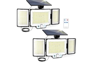 Solar Lights Outdoor,328 LED 3500LM Security Lights Outdoor with Upgraded Panel & 270°Wide Angle,Remote Control with 3 Modes,