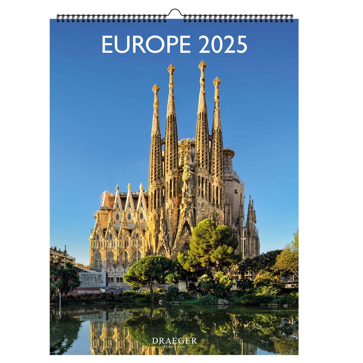 DRAEGER PARIS 1886-2025 Wall Calendar 29 x 39 cm - 12 Detachable Photos - 7 Languages - FSC Paper & Vegetable Inks - Holidays Indicated - Large Format European Decorative Planner - Gift Idea