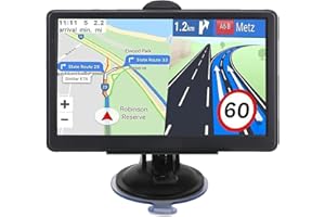 NAVRUF GPS Navigator for Car Truck RV, 7 Inch Touch Screen, Latest 2025 Maps for Car GPS, Support Voice Turn-by-Turn Guidance, Speed and Red Light Warning, Custom Truck Routing