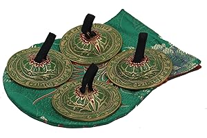 DharmaObjects Belly Dancing OM Namah Pro Finger Zills or Cymbals (Green)