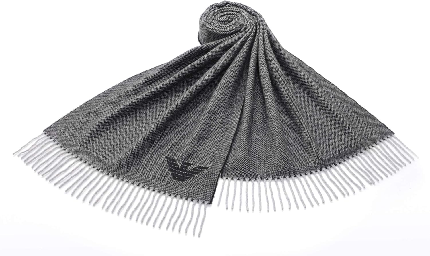 Amazon エンポリオ アルマーニ Emporio Armani カシミア混マフラー ブラック グレー Ea 367 並行輸入品 ストール マフラー 通販