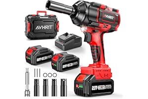 Avhrit Cordless Impact Wrench, 1500Nm/1106Ft-lbs Electric Impact Gun 1/2 Inch with 2x4.0Ah Batteries, High Torque Impact Driver for Car/Truck RV/Mower
