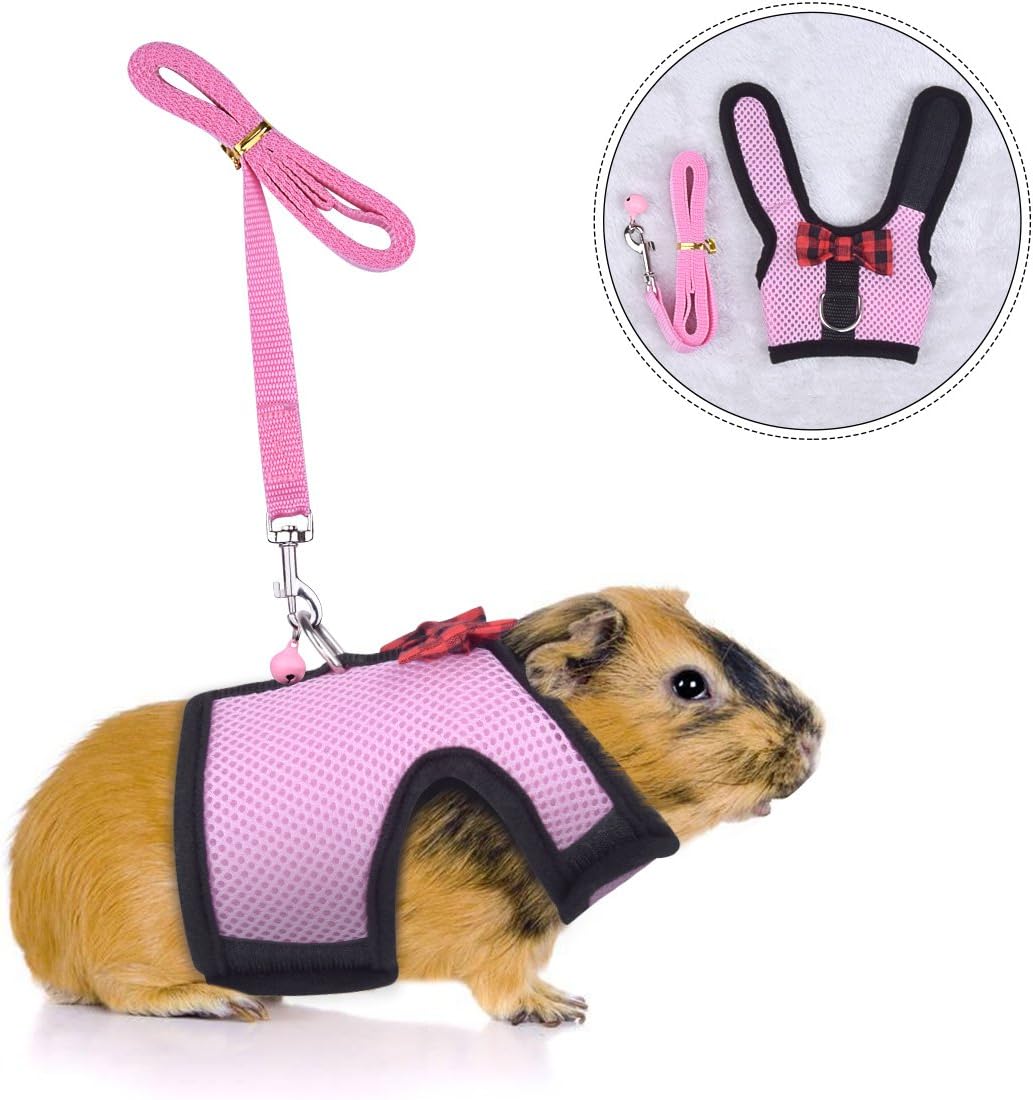PERSUPER Small Animals Harness and Leash Adjustable Soft Mesh Small Pet