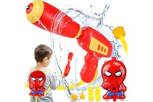 JONEG Water Gun with Backpack Tank, Squirt Gun for Kids, Water Toys for Boys Ages 3-5, Super Water Blaster Pistol, Outdoor Pool Toy for 3 4 5 6 7 8 12 Years Old Boys Girls