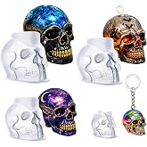 LET'S RESIN 3D Skull Resin Molds, 4 Size Silicone Mold Set for Epoxy Resin | for Candle Wax, Soap, Clay and Keychain Casting, DIY Craft Mold for Gothic Decor, Halloween Decorations and Gifts