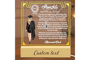 Personalized Graduation Acrylic Plaque with Projection Necklace Custom Portrait Name Class of 2026 LED Night Light High Schoo