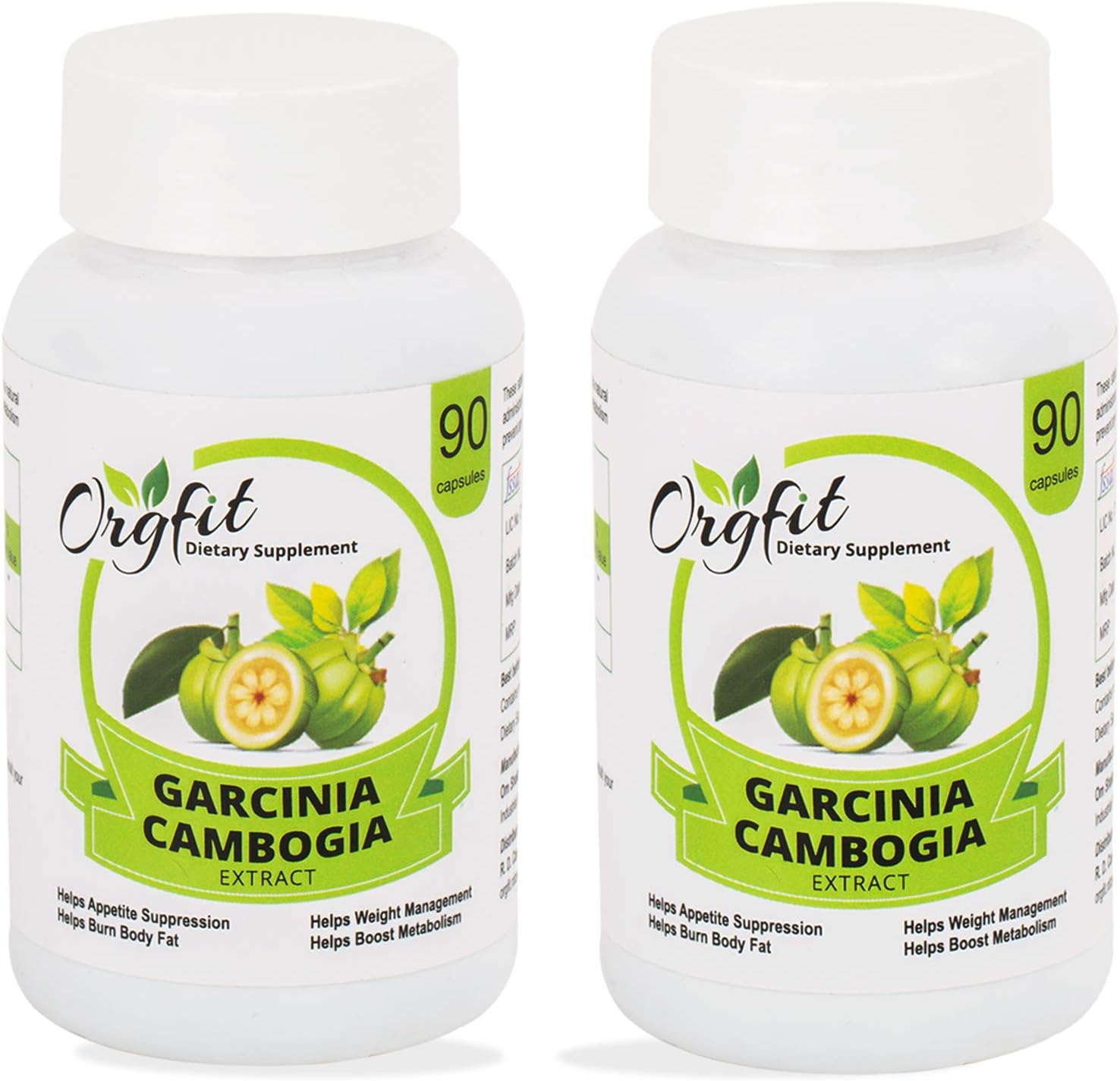 Orgfit Natural and Pure Garcinia Cambogia Extract Antioxidant/Supplement for Men and Women with 60% HCA 800 mg (90 Cap) (Pack of 2)