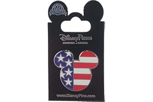 Disney Pin - Epcot World Showcase - Mickey Head Icon - USA Flag