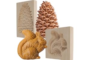 Wooden Cookie Molds - 3D Carved Gingerbread Cookie Stamps DIY Shapes Biscuit Press Stamp Molds for Craft Decorating Baking To