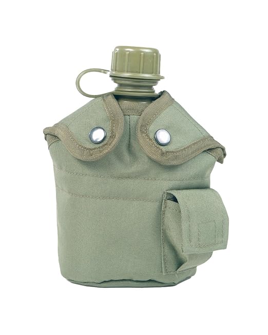 title=Mil-Tec- Borraccia esercito americano, con bicchiere e custodia, Verde (oliva),