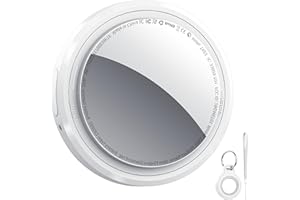 QCOQ Air Tracker Tag-1 Pack White | Bluetooth Tracker Work with Apple Find My (iOS 14.6 Above Only), Smart Tag with Protective Case/Keychain/Lanyard, Item Finder for Luggage/Key/Suitcase/Backpack