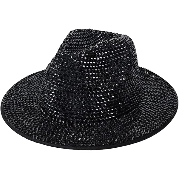 Black Embellished Women\'s Fashion Hat with Crystal Accent Ebony Crystal Hat in Black – Natalie Mills main image 4