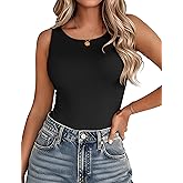 Zeagoo Womens Double Lined Crew Neck Tank Tops Cute Summer Sleeveless Workout Tops Basic Going Out Clothes 2026