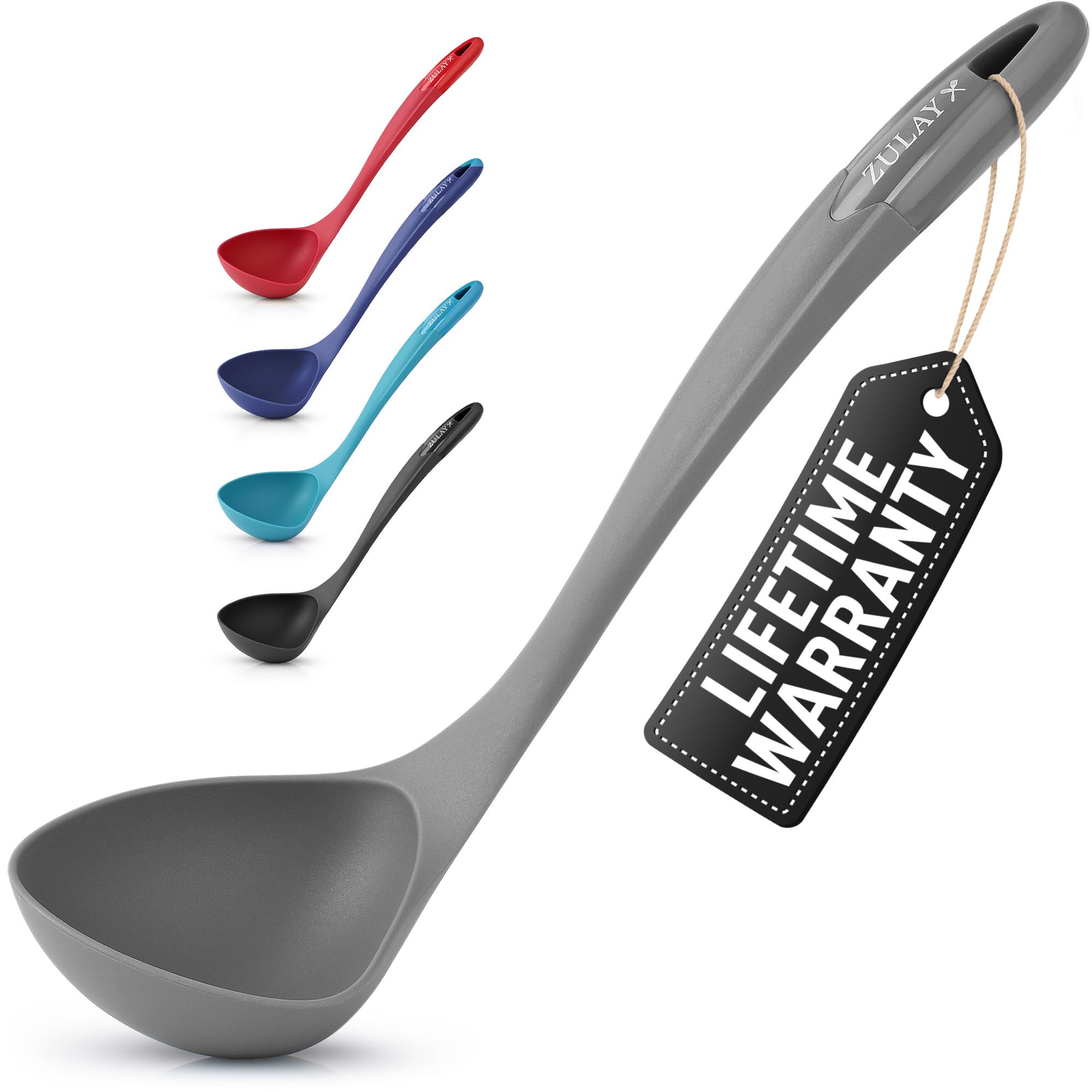 Zulay Soup Ladle Spoon with Comfortable Grip