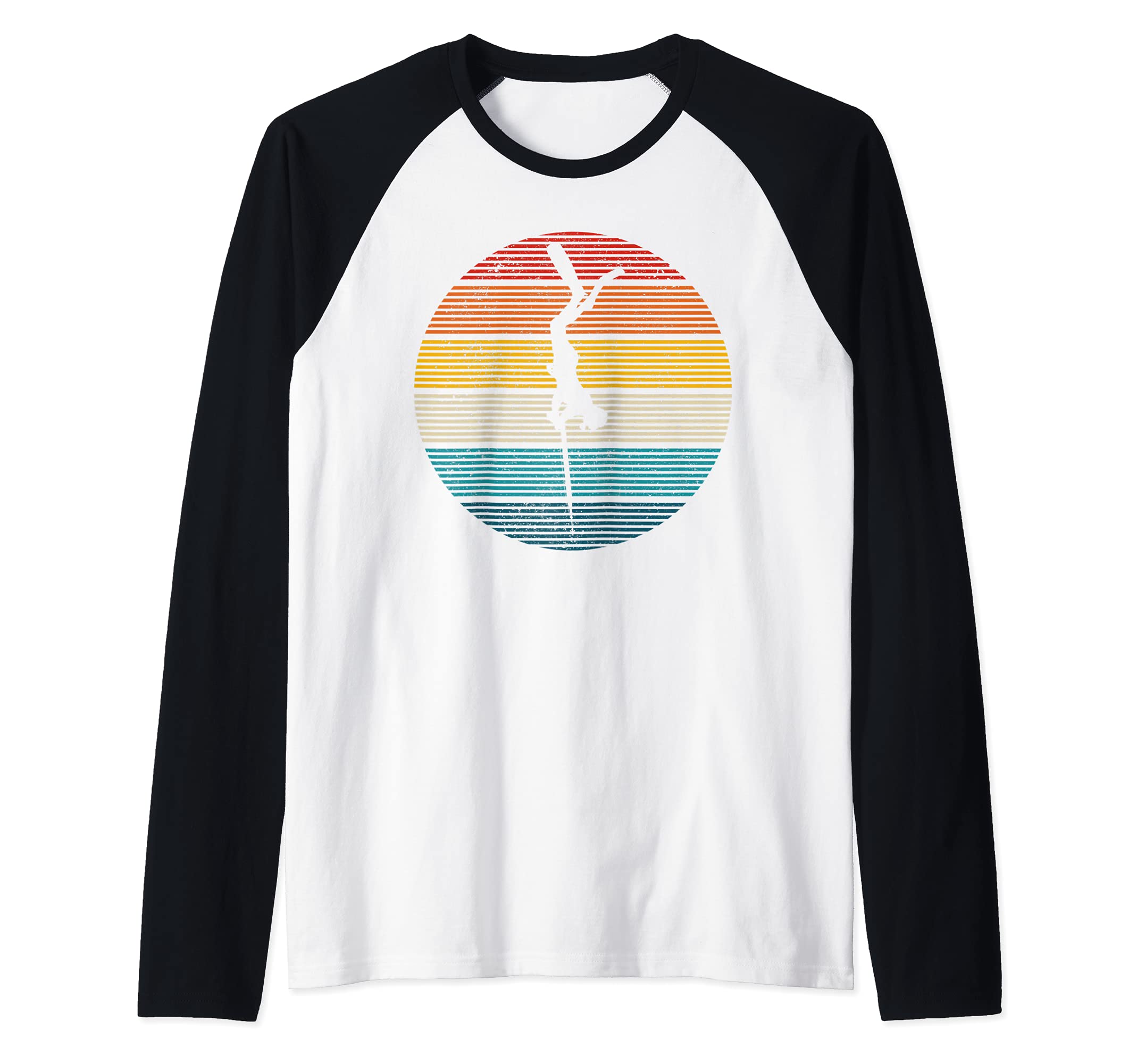 Spearfishing Vintage Spear Free Diving Spearfisherman Raglan Baseball Tee