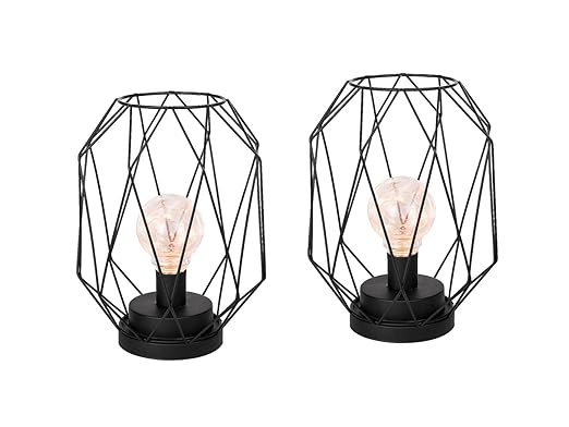 2er Set Retro LED Tischleuchte / Dekoleuchte, Batteriebetrieben, Höhe ca. 20 cm, Smartwares